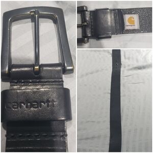 Carhartt Black Leather Belt with Metal Buckle